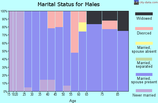 Zip code 69024 marital status for males