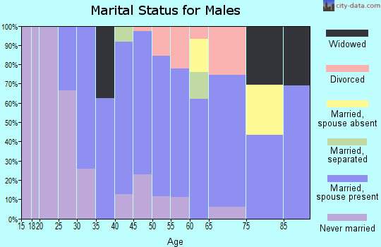 Zip code 69025 marital status for males