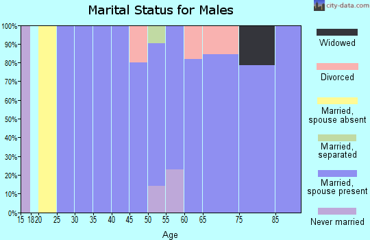 Zip code 69029 marital status for males