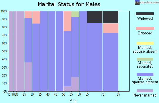Zip code 69034 marital status for males