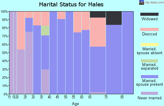 Zip code 69040 marital status for males