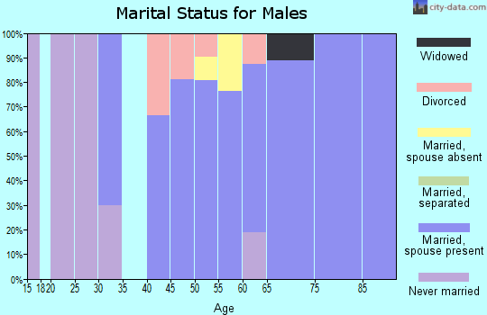 Zip code 69350 marital status for males
