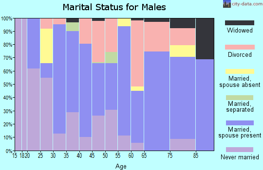 Zip code 69357 marital status for males