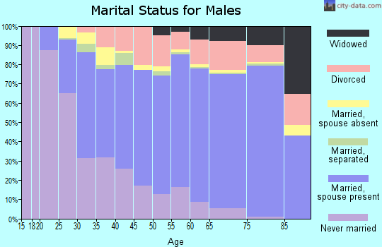 Zip code 70003 marital status for males