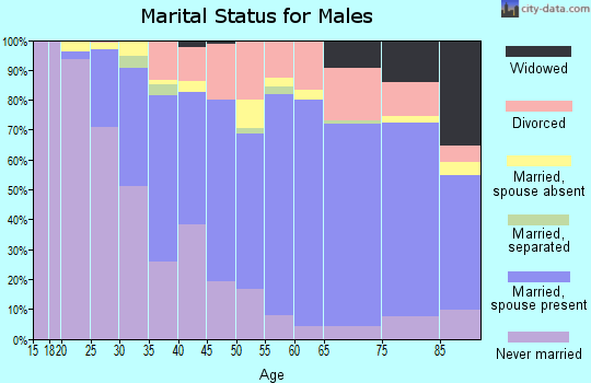 Zip code 70005 marital status for males