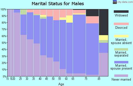Zip code 70006 marital status for males