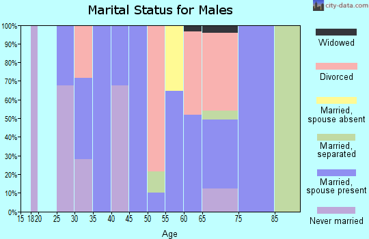Zip code 70031 marital status for males