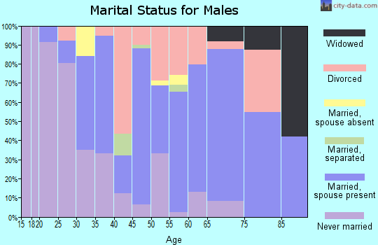 Zip code 70032 marital status for males