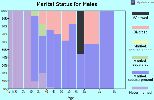 Zip code 70039 marital status for males