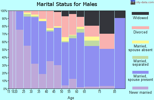 Zip code 70043 marital status for males