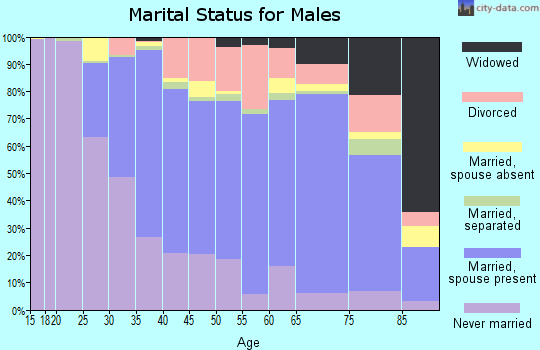 Zip code 70058 marital status for males