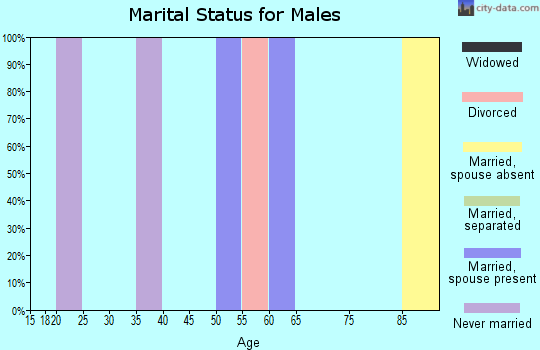 Zip code 70082 marital status for males