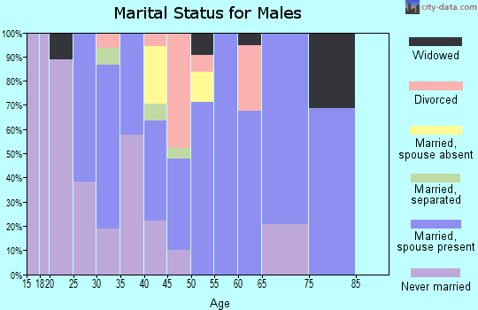 Zip code 70341 marital status for males