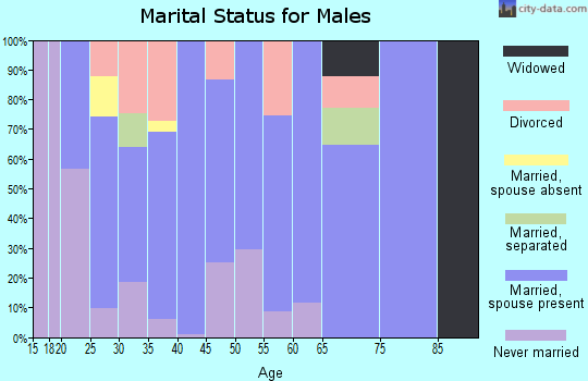 Zip code 70343 marital status for males