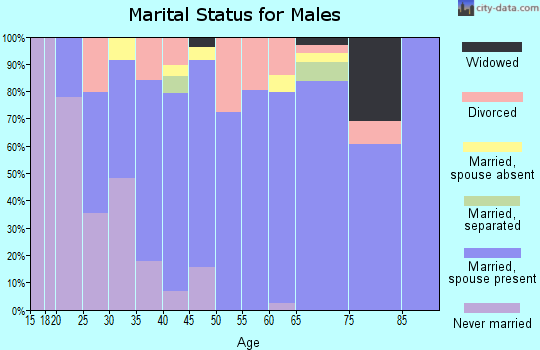 Zip code 70344 marital status for males
