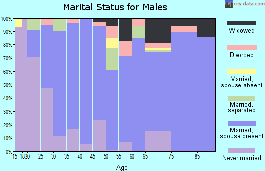 Zip code 70345 marital status for males