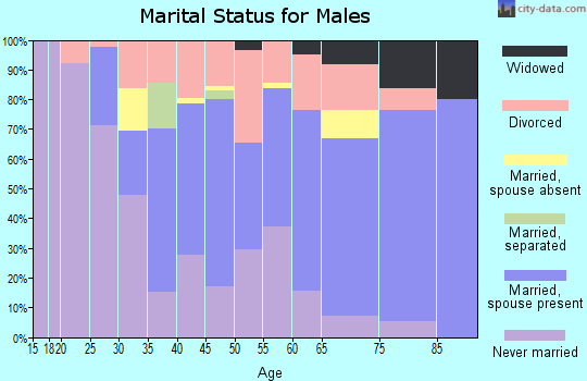 Zip code 70346 marital status for males