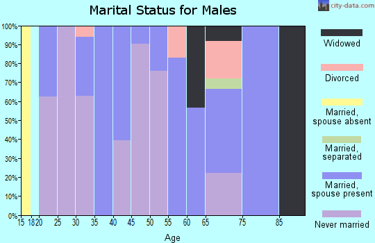 Zip code 70356 marital status for males