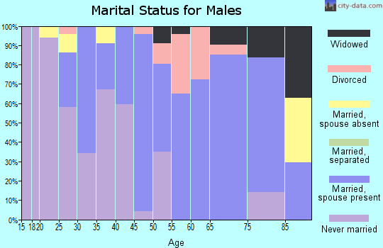 Zip code 70377 marital status for males