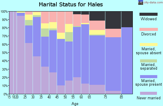 Zip code 70380 marital status for males