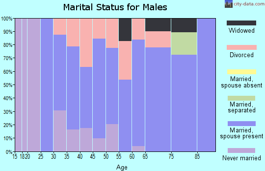 Zip code 70446 marital status for males