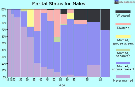Zip code 70462 marital status for males