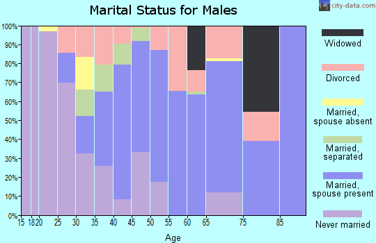 Zip code 70466 marital status for males