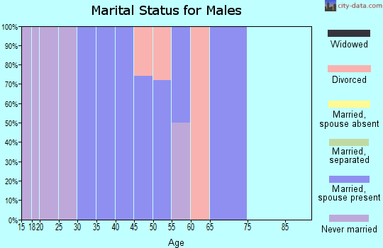 Zip code 70516 marital status for males