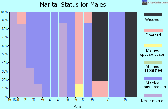 Zip code 70523 marital status for males