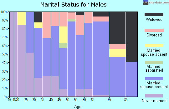 Zip code 70525 marital status for males
