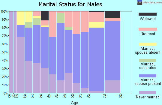 Zip code 70529 marital status for males