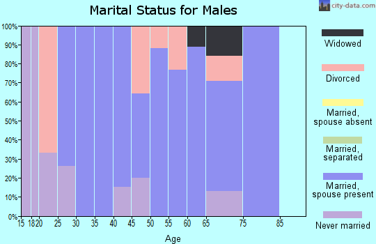 Zip code 70534 marital status for males