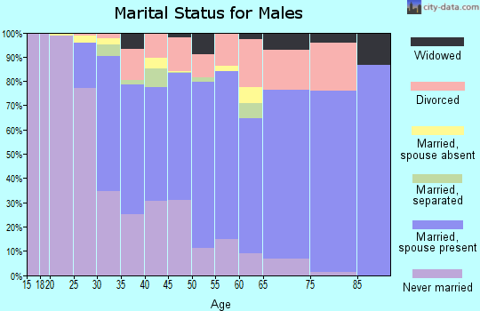 Zip code 70538 marital status for males