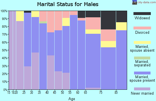 Zip code 70542 marital status for males