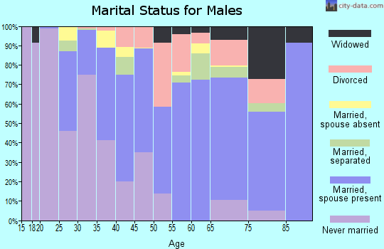 Zip code 70544 marital status for males