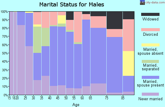 Zip code 70546 marital status for males