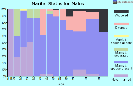 Zip code 70549 marital status for males