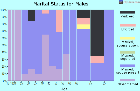 Zip code 70552 marital status for males