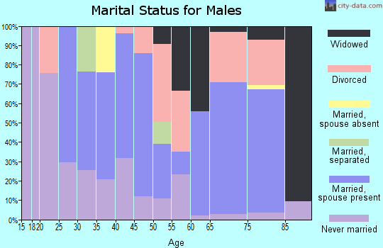 Zip code 70554 marital status for males