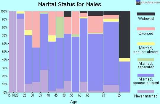 Zip code 70555 marital status for males