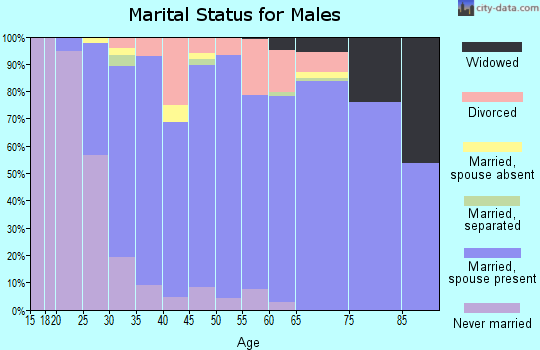 Zip code 70563 marital status for males