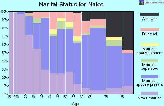 Zip code 70570 marital status for males