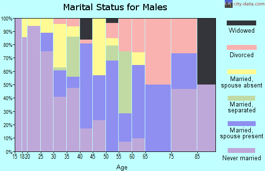 Zip code 70576 marital status for males