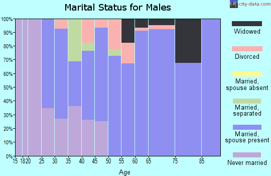 Zip code 70577 marital status for males