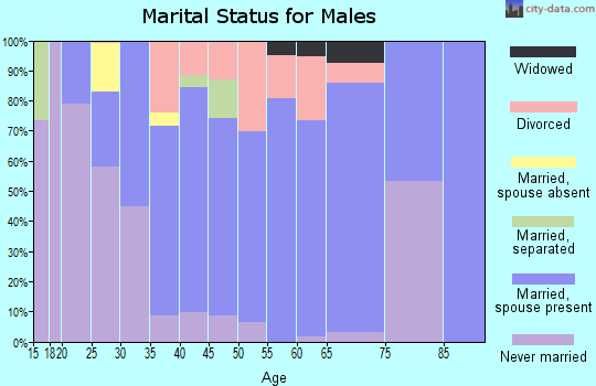 Zip code 70584 marital status for males