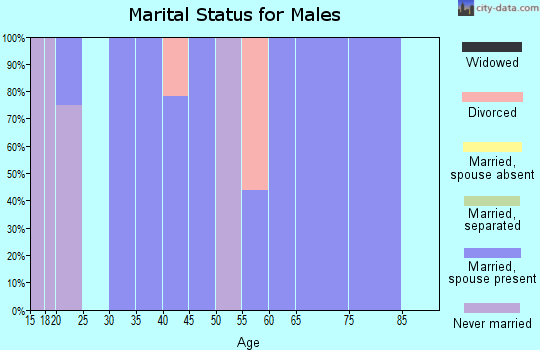 Zip code 70585 marital status for males