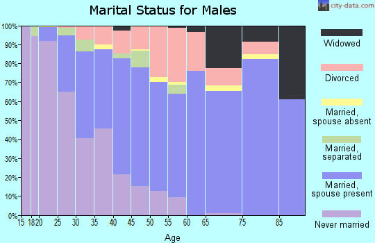 Zip code 70607 marital status for males
