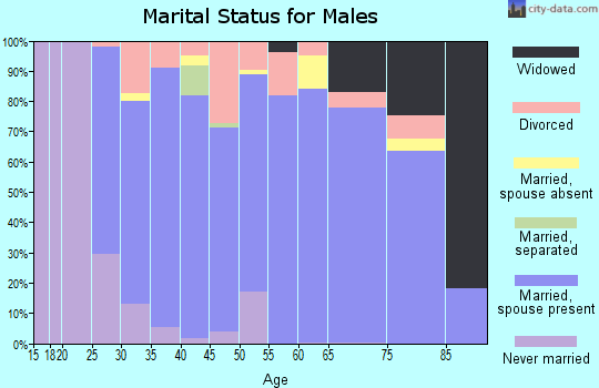 Zip code 70611 marital status for males