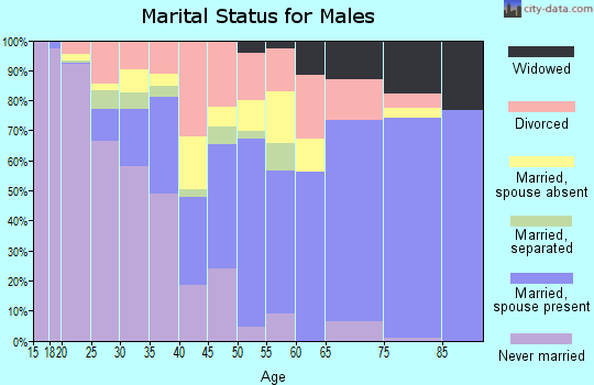Zip code 70615 marital status for males