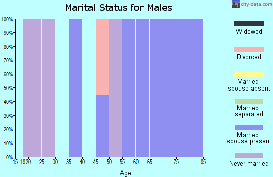 Zip code 70632 marital status for males